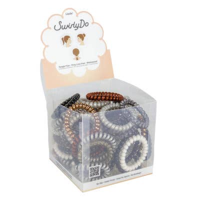 Lindo Large SwirlyDo Hair Tie (72pcs/pk) in Neutral Colors for wholesale by Lindo
