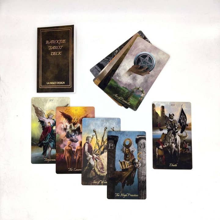 LA MUCI DESIGN - Wholesale Tarot Cards - Gold Foil Tarot Deck – Luxury Gilded Baroque Tarot Cards
