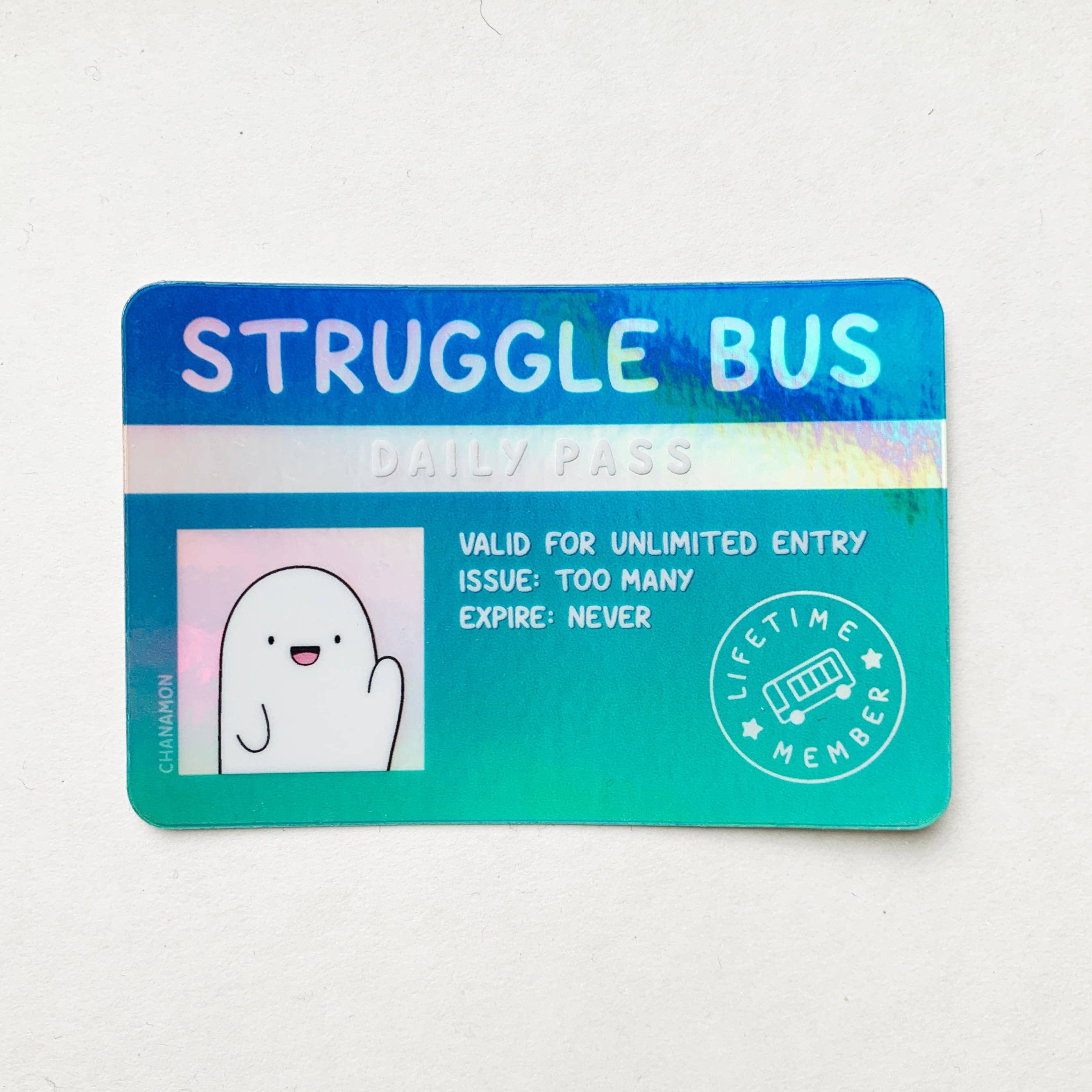 Maison Chanamon - Wholesale Sticker - Struggle Bus Pass Holografische Sticker3
