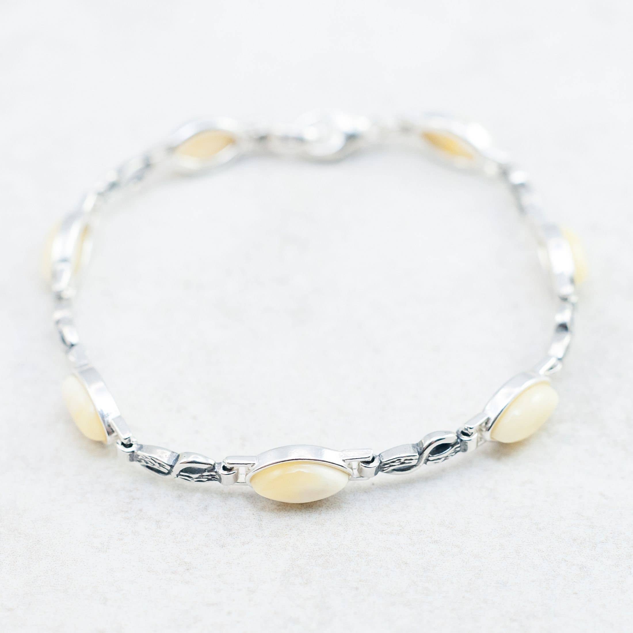 Marcin Waryszak - Vendita all'ingrosso Bracciali tennis - Bracciale in ambra caramellata, braccialetto in argento con maglie a forma di infinito2