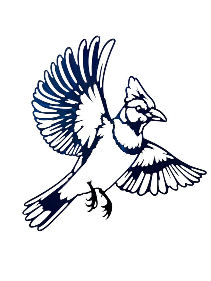Blue Jay Bird in flight for wholesale by MDMetalworx
