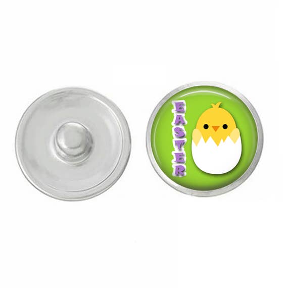 Easter Themed Chick in Egg Snap - for Snap Jewelry for wholesale by Say It in A Snap Jewelry