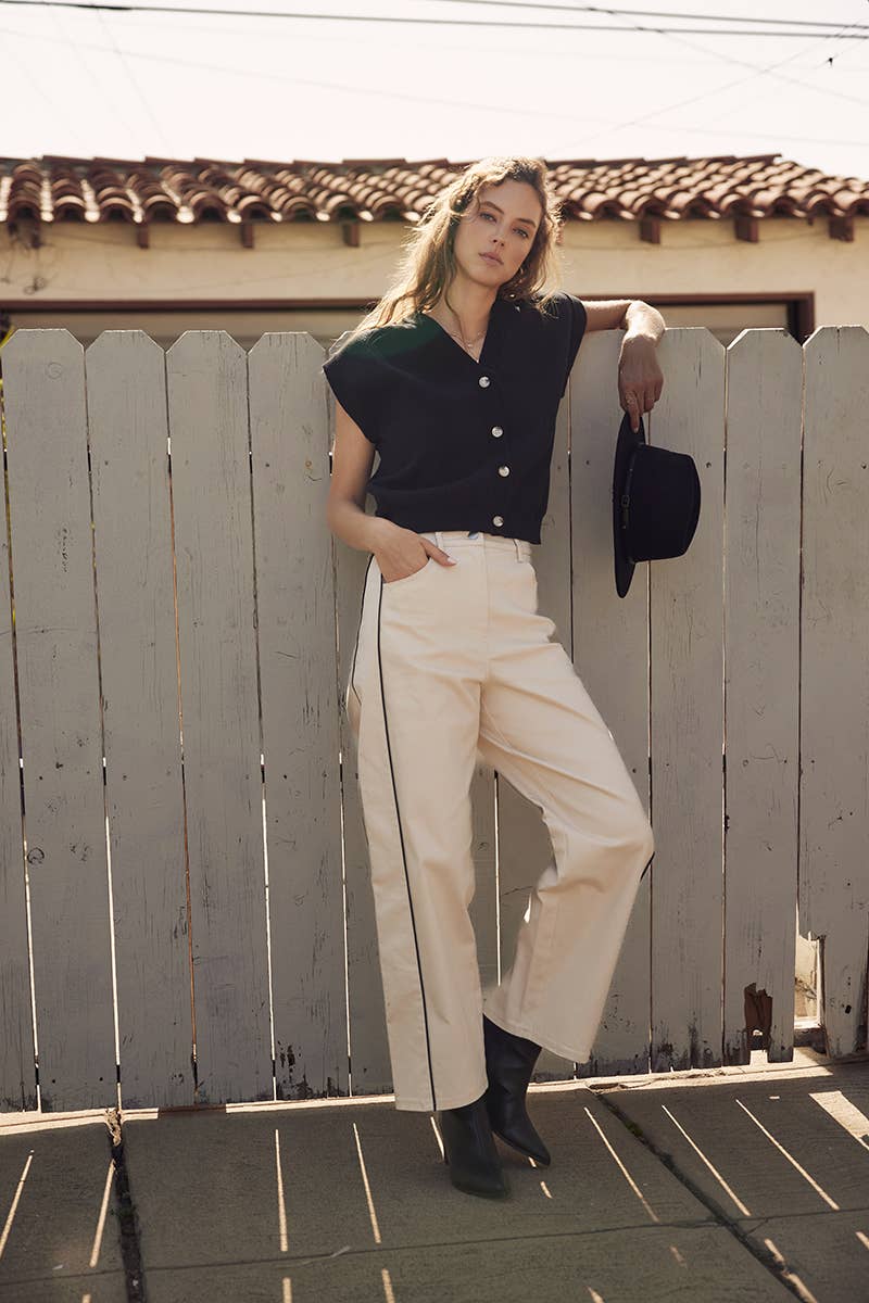 in february - Wholesale Pants - Women's - CLASSIC MEETS ELEVATED CAUSUAL PIPED TWILL BARREL-LEG PANTS29