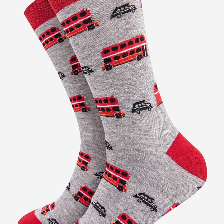 Men's Red Bus And Black Cab Bamboo Socks for wholesale by Sock Talk