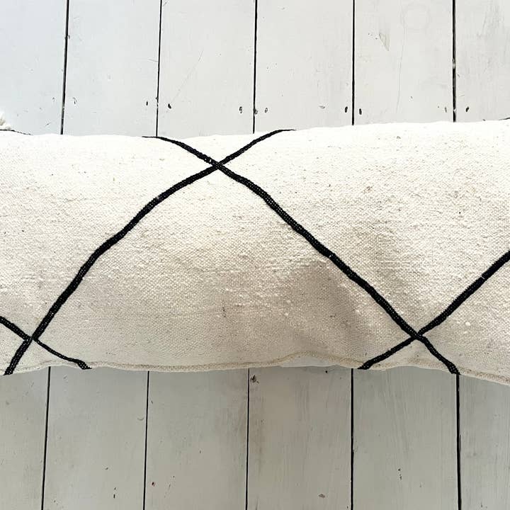 XL Cushion Cover Lumber KiLim Berber Cushion with Tassels for wholesale by Soukie Morocco