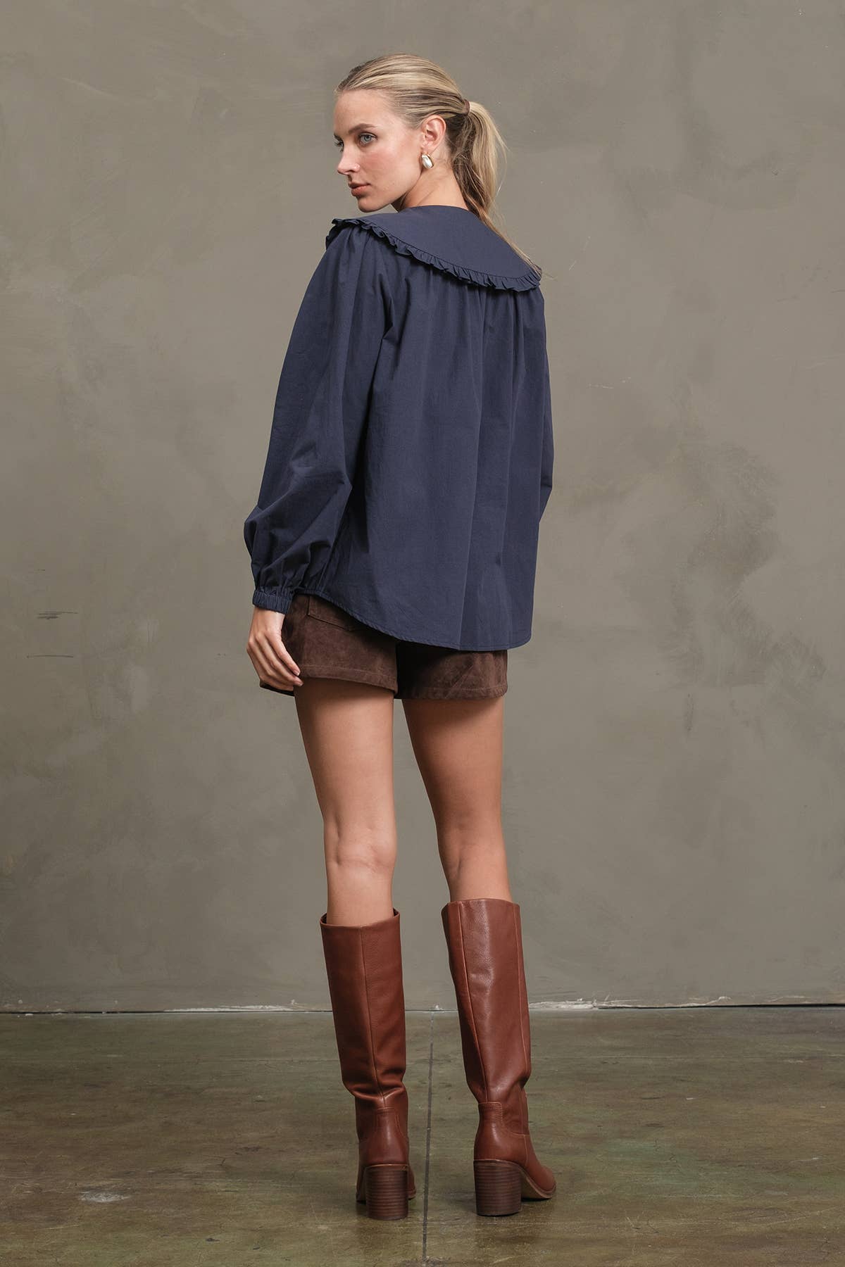 RAISONNEL - Wholesale Blouse - Women's - Frill Collar Cotton Blouse - RT11758