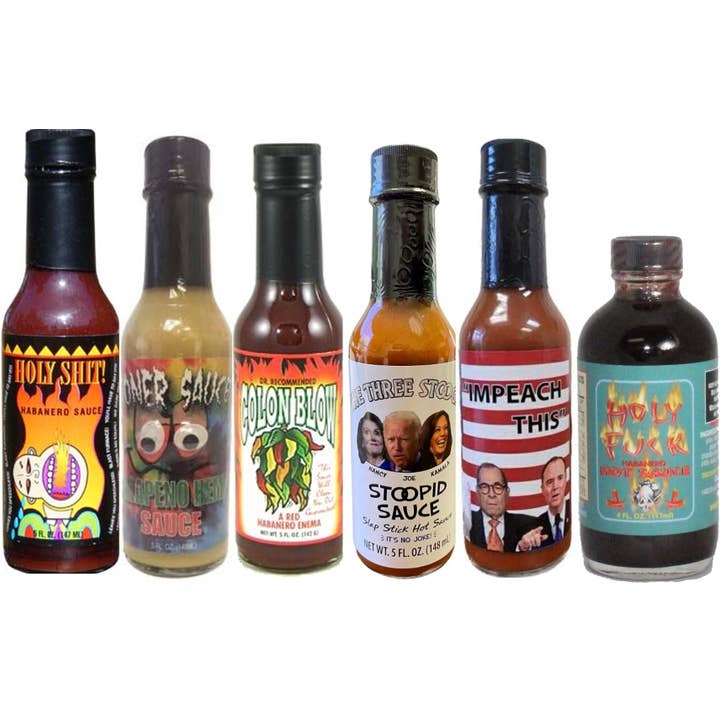 Merchandise Unlimited - Wholesale Hot Sauce - Hot Sauce, Jalapeno, Habanero, Novelty Labels, 5oz