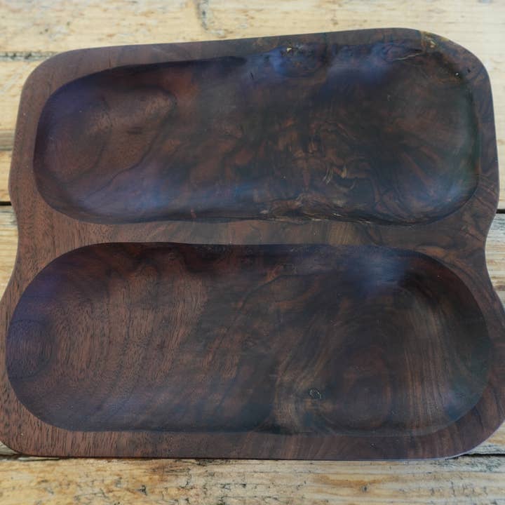 Power-Carved Walnut Charcuterie/Valet Tray for wholesale by The Gant Collective