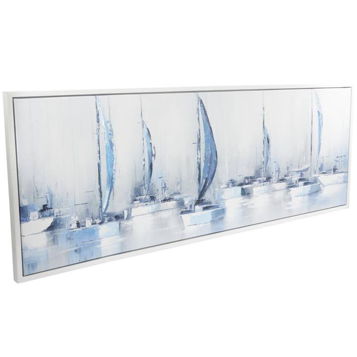 UMA Home Decor - Wholesale Canvas Art - Coastal Blue Canvas Framed Wall Art