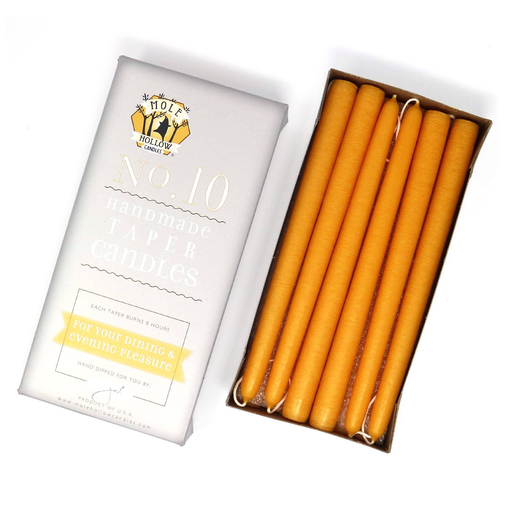 Mole Hollow Candles - Vente Bougies/bougeoirs coniques - Bougies effilées non parfumées trempées à la main de 10" - 39 couleurs fabriquées aux États-Unis21