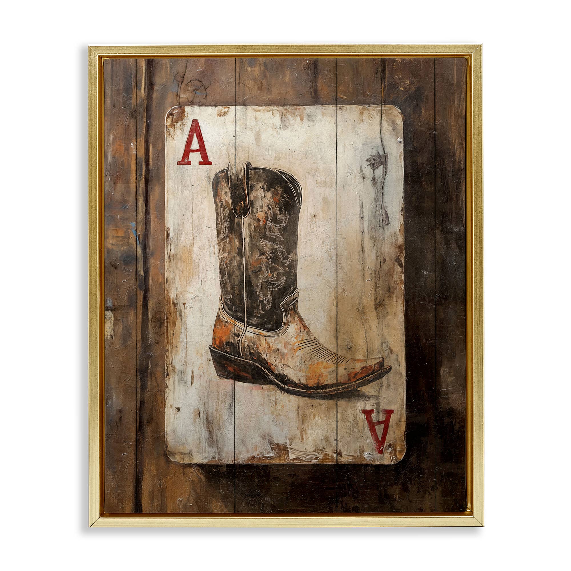 Stupell Industries - Wholesale Wall Sign - Western Rustic Playing Card - Framed Wall Art24