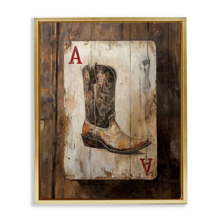 Stupell Industries - Wholesale Wall Sign - Western Rustic Playing Card - Framed Wall Art24
