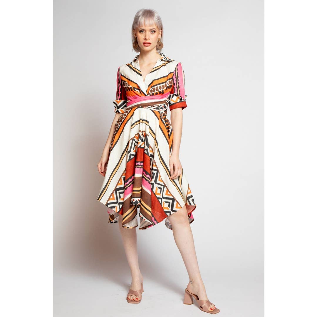 Sophia Dress - Tulum Stripe for wholesale by Eva Franco