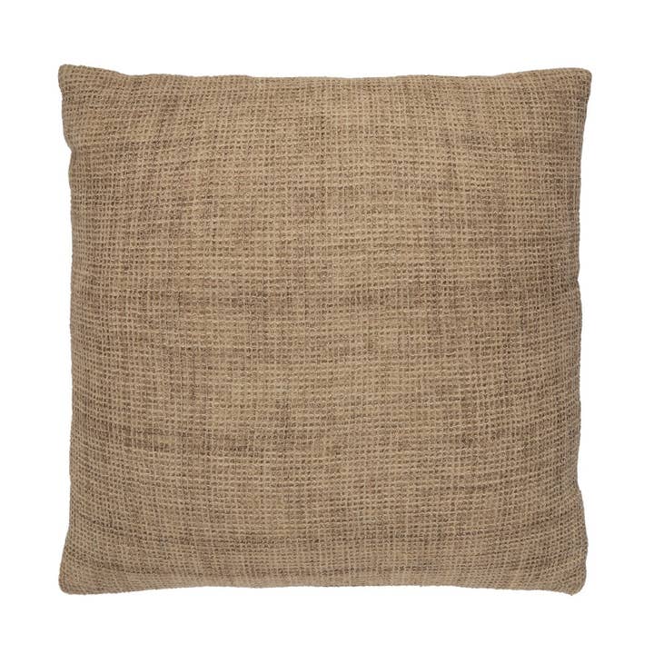 Coussin en coton beige Waffle 50x50 pour la vente par Andrea House