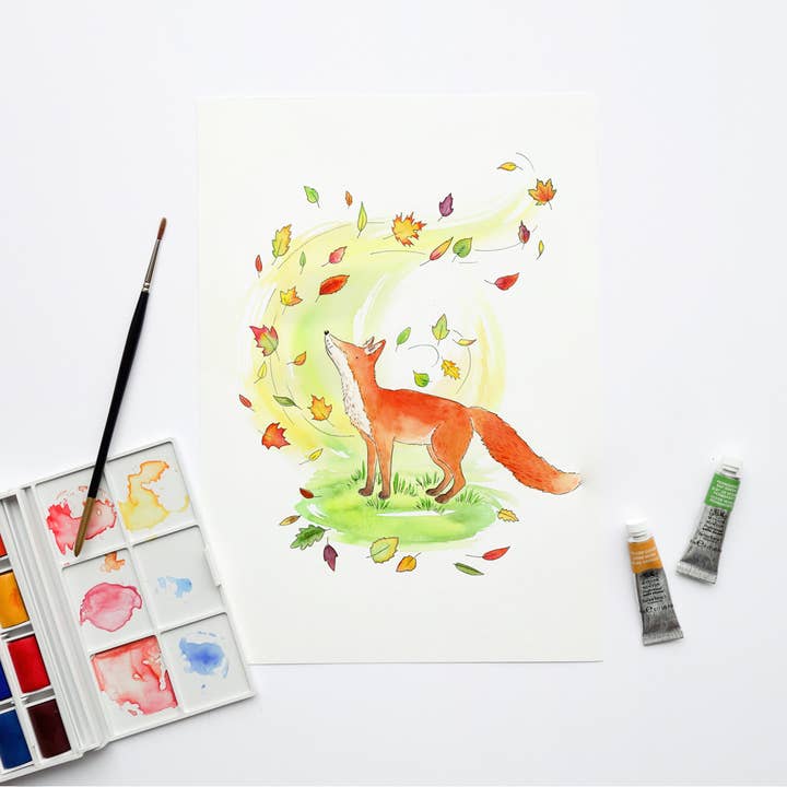 Ein Fuchs namens Frederick A4 Kunstdruck für den Großhandel von Lizzie Martell Illustration