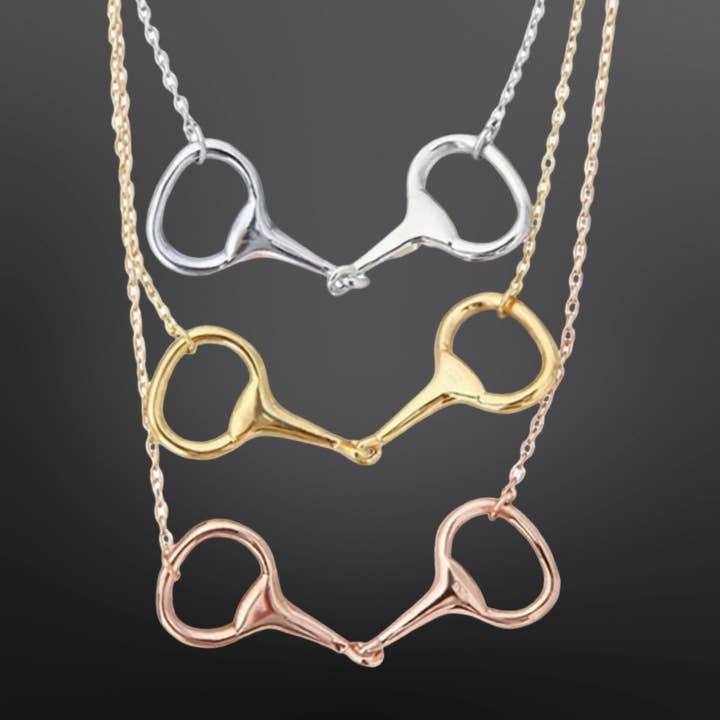 Collier Mors de Bride en Or 14k et Argent Sterling Équestre pour la vente par Westrian International