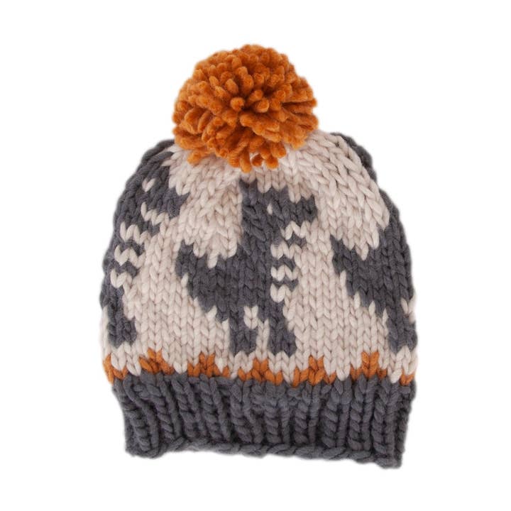 Dino Beanie Grey Caramel for wholesale by Acorn Kids
