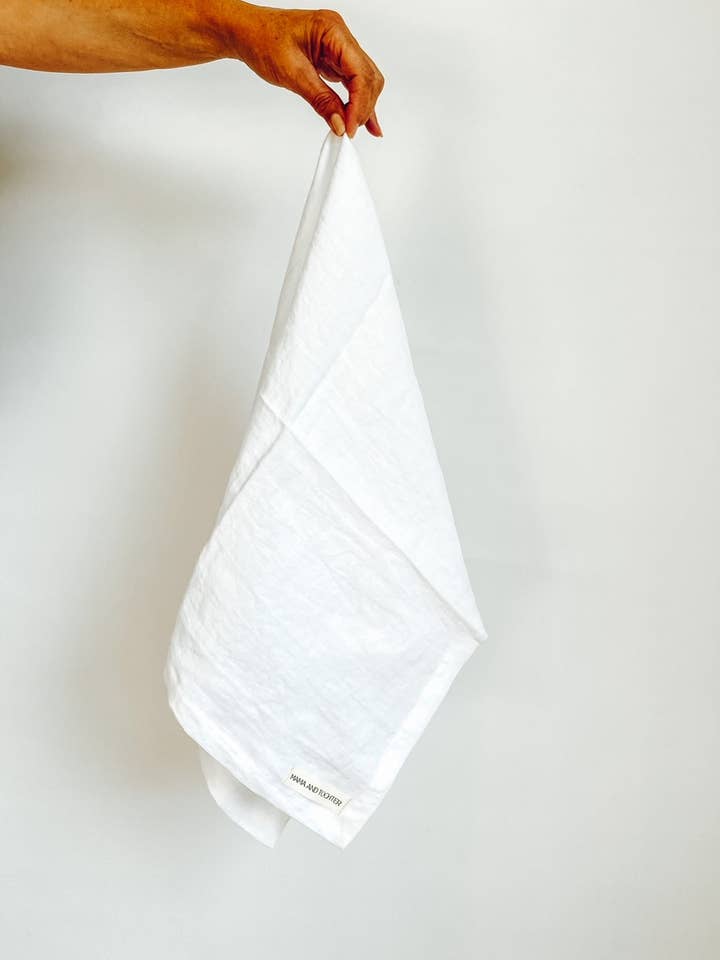 Pure French Linen Tea Towel - White for wholesale by Mama and Tochter