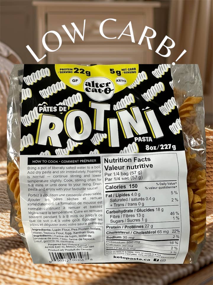 Low Carb, Gluten Free, Keto, Protein Pasta for wholesale by Alter Eat-o Inc.