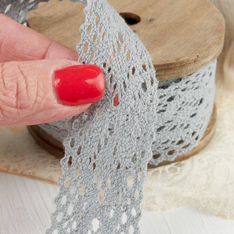 Factory Direct Craft - Wholesale Ribbon - Gift Wrapping - 10 feet x 1 inch Cotton Lace Ribbon Spool - Choose Color2