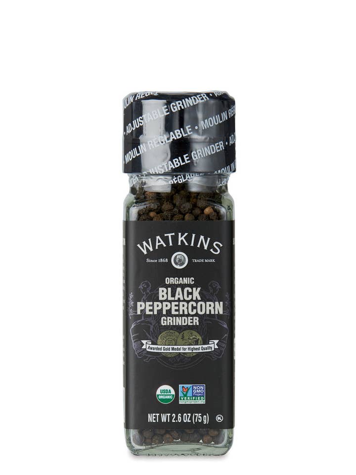 Organic Black Peppercorn Grinder, 2.6 oz for wholesale by The Watkins Co.