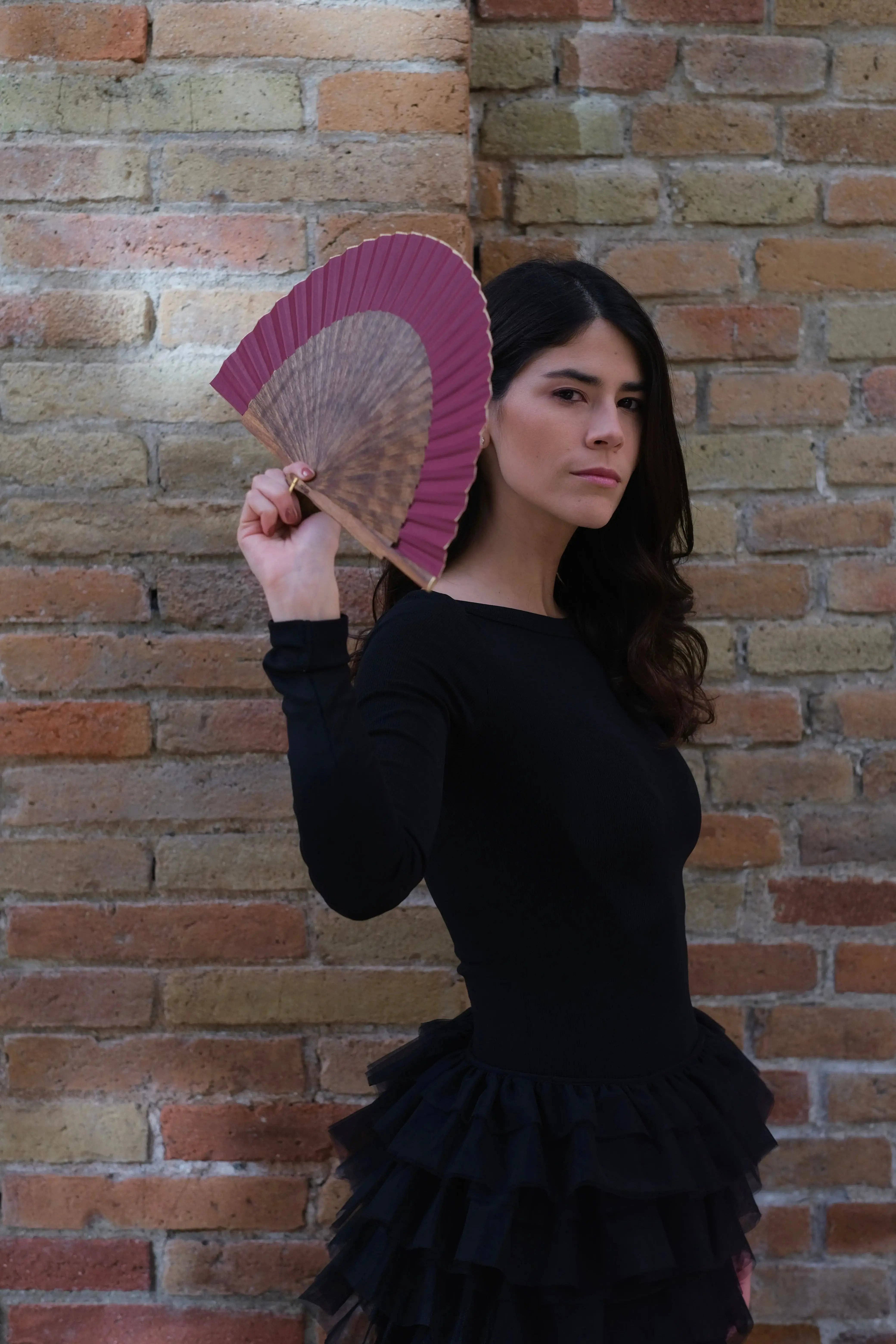 ràfega abanicos - Wholesale Handheld Folding Fan - Abanico Tinto1