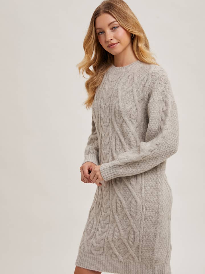 Bluivy - Wholesale Dress - Women's - CABLE KNIT SWEATER MIDI DRESS4