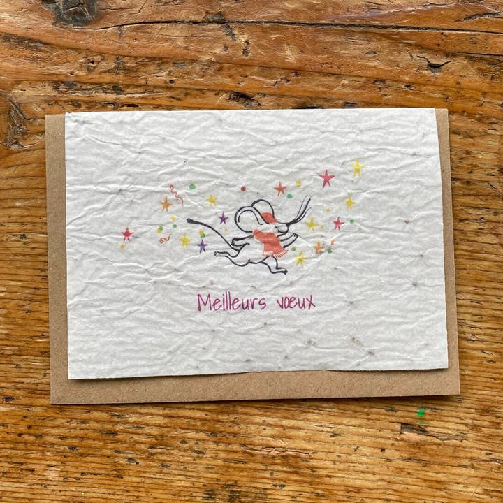 Seeded planting card “Best wishes” for wholesale by Les cartes de Lulu