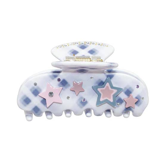 Clipe de garra biodegradável embelezado Sweetheart em xadrez Princess por atacado de Talis Collection