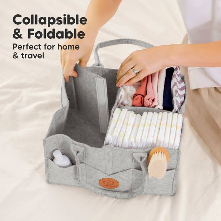 Classic Gray Original Baby Diaper Caddy Organizer for Nursery, Storage for wholesale on Faire