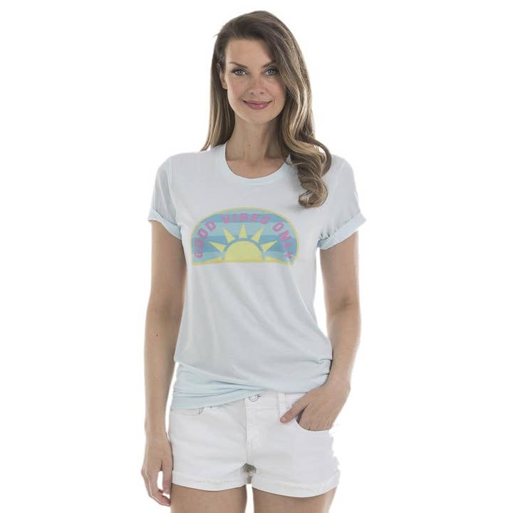 Katydid - Vente T-shirt sérigraphié – femme - Good Vibes Only Grossiste T-Shirts