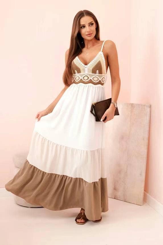 LORIANE - Venta al por mayor Vestido - Mujer - Vestido largo sin mangas bordado, talla única5