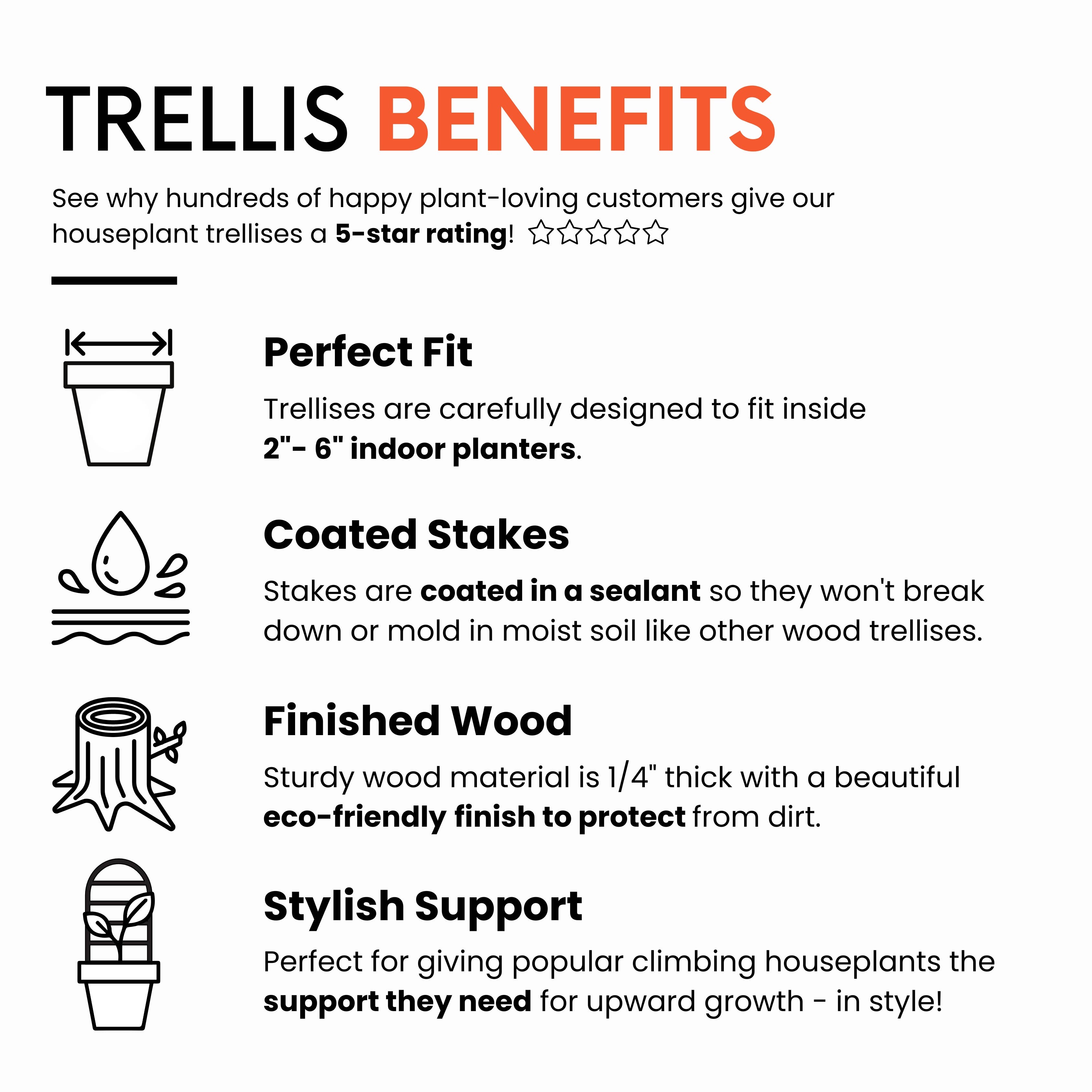 Leaf & Node - Wholesale Trellis - Garden Style Indoor Plant Trellis (Wood) (2 Sizes)3