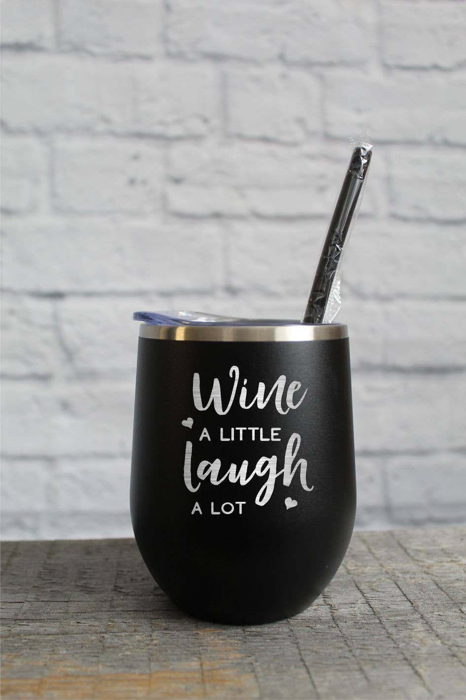 Katie & Company - Wholesale Insulated Mug/Tumbler - Wine A Little Laugh A Lot Mug Wine Tumbler2
