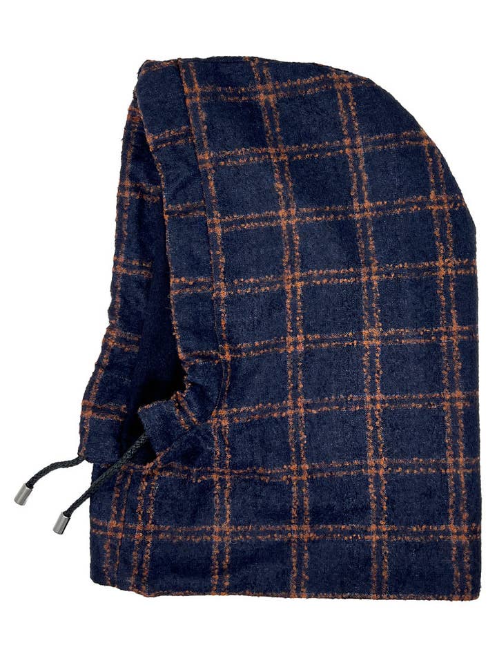 Mörkblå och orange rutig kashmirbalaklava för wholesale av Tétè Accessories