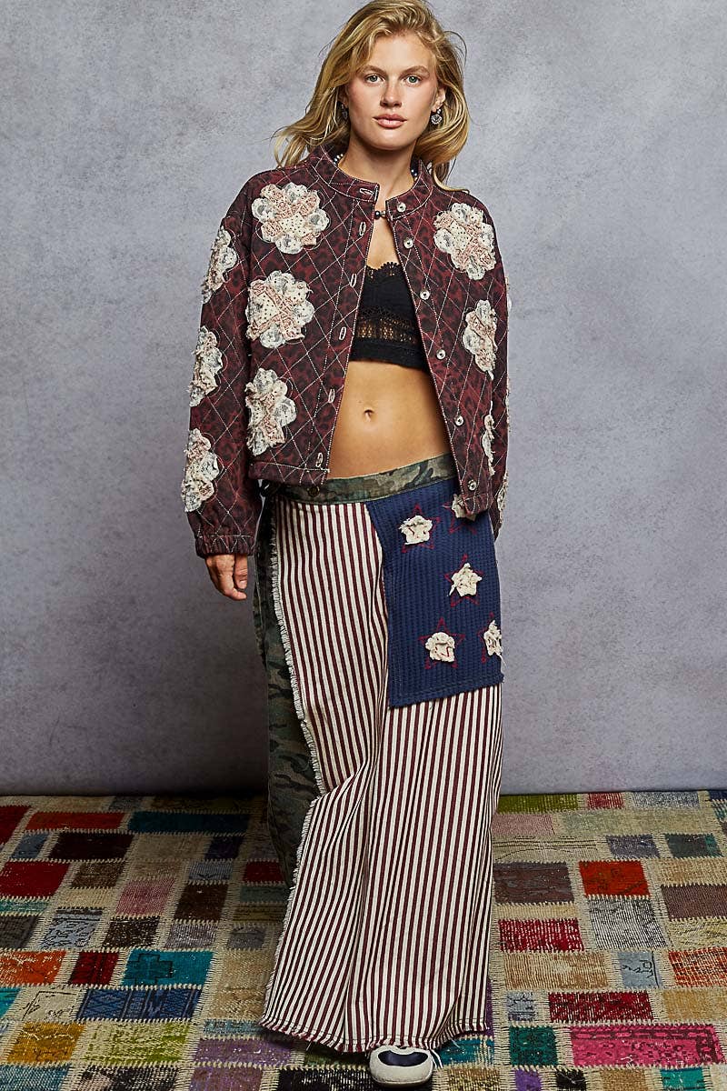 Pol Clothing - Wholesale Jacket - Women's - Mock neck balloon sleeve oversized fit quilted Jacket19