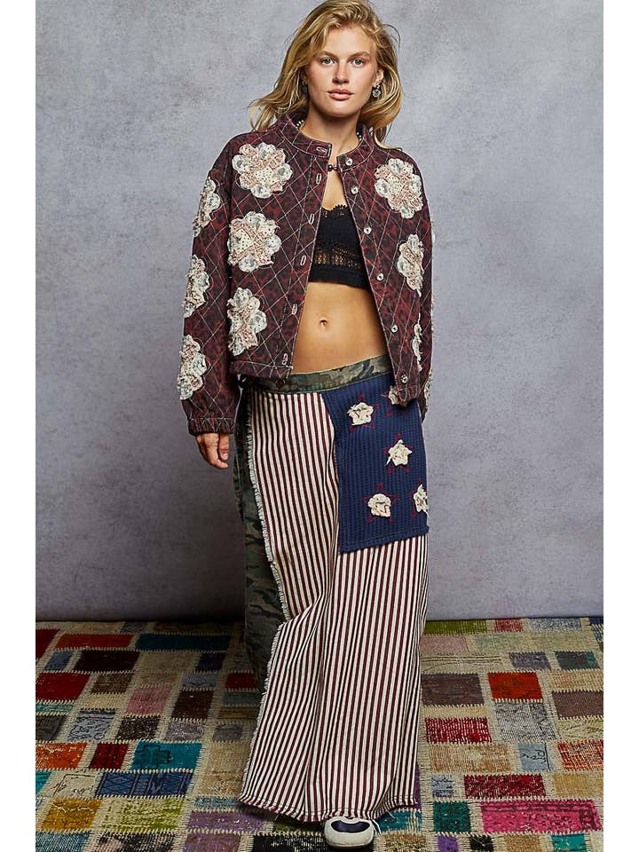 Pol Clothing - Wholesale Jacket - Women's - Mock neck balloon sleeve oversized fit quilted Jacket19