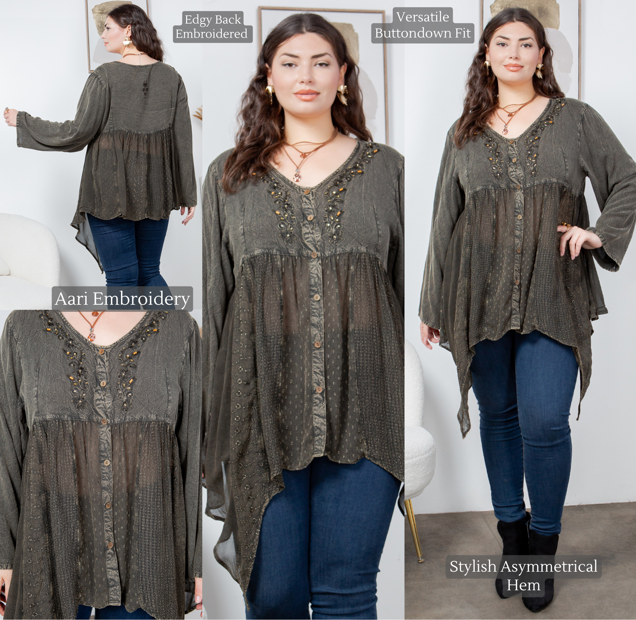 Young Threads - Wholesale Tunic - Women's - Bohemian Rhapsody: Stonewashed Rayon Women Top11