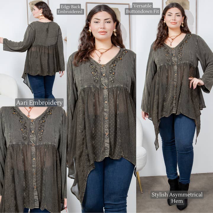 Young Threads - Wholesale Tunic - Women's - Bohemian Rhapsody: Stonewashed Rayon Women Top11