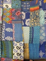 Asiatic Sari Fabric, Kantha Stitched Blanket for wholesale by Blooming Grace Boutiques