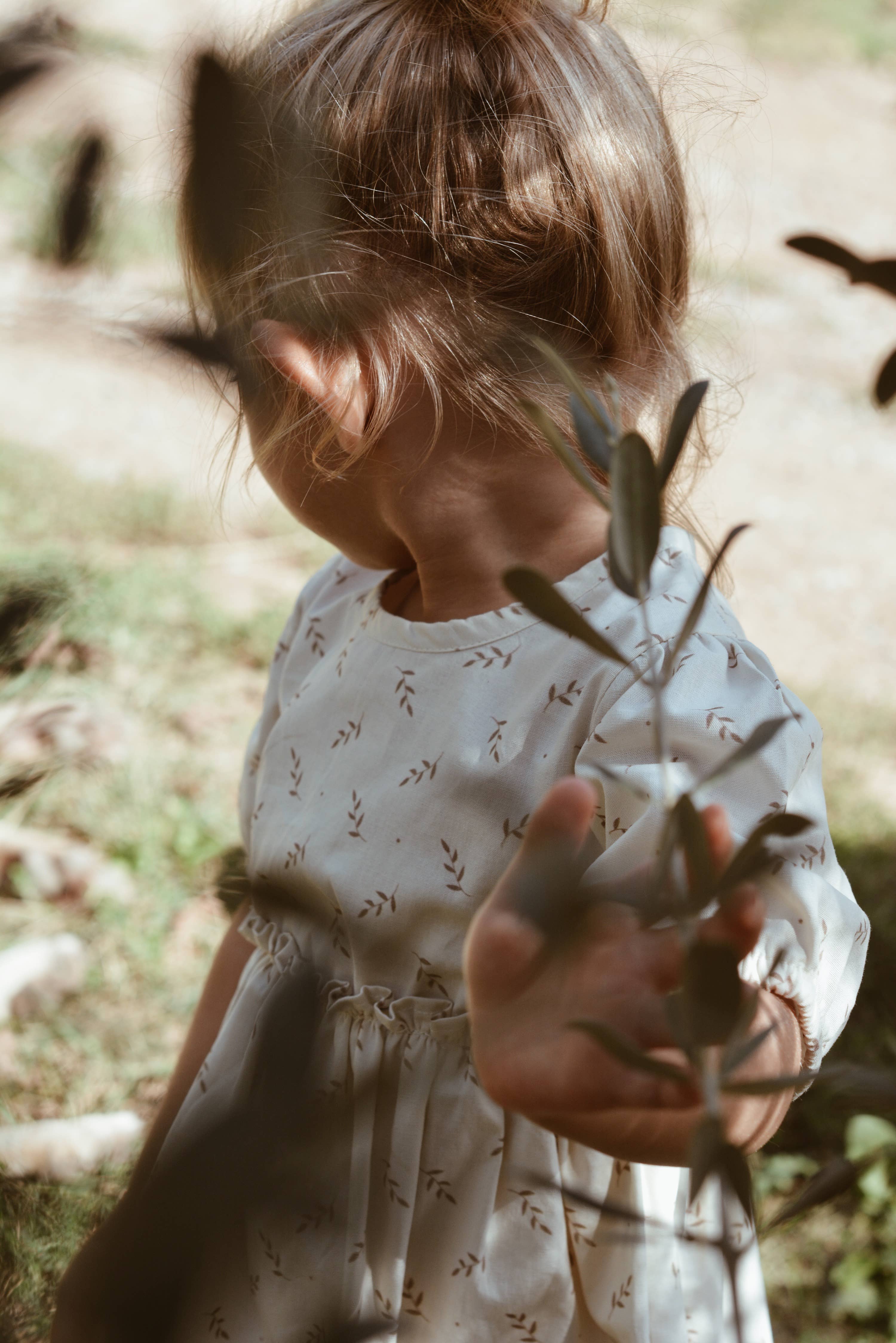 Eli & Nev (we cover U.S. import duties) - Vente Robe – bébé - Robe d'été fleurie pour petite fille beige 100% coton OEKO-TEX8