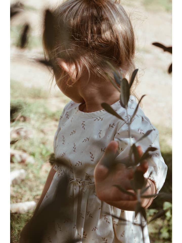 Eli & Nev (we cover U.S. import duties) - Vente Robe – bébé - Robe d'été fleurie pour petite fille beige 100% coton OEKO-TEX8