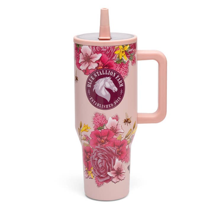 PINK FLORAL BOUQUET 40OZ TUMBLER for wholesale by Blue Stallion Farm