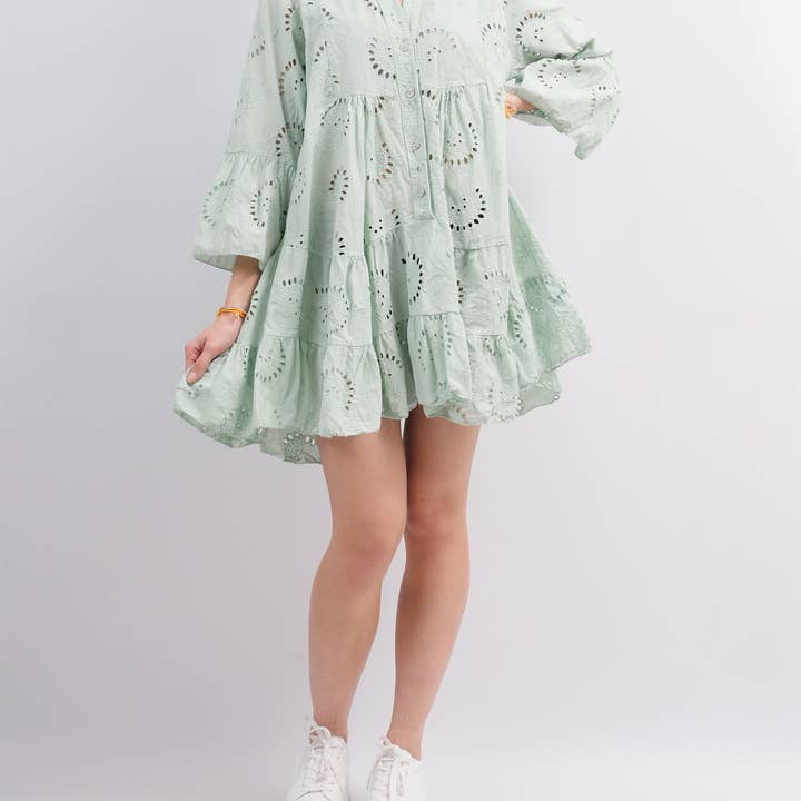 Cecile Wang - Wholesale Dress - Women's - English embroidery short dress LR9802-22