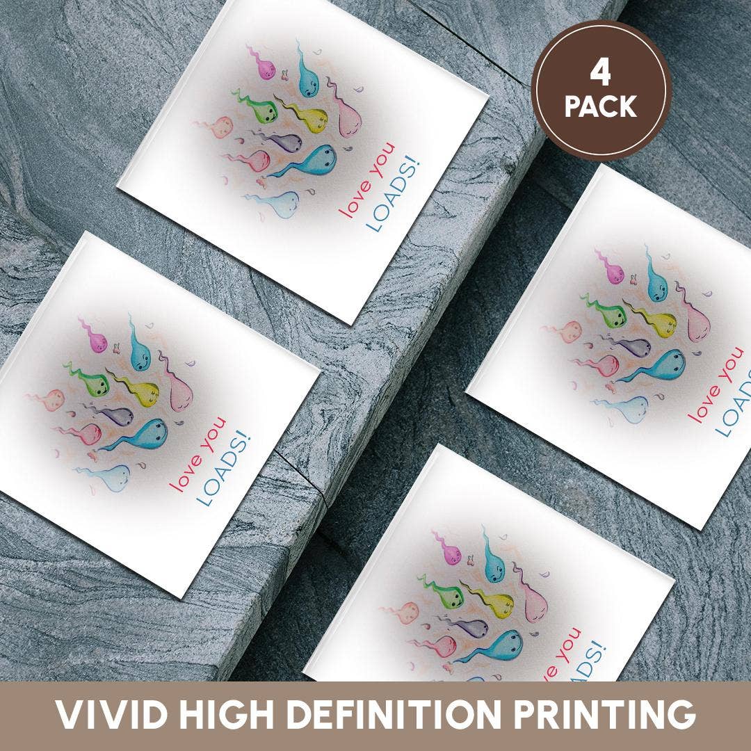 3dRose - Wholesale Coasters - 3dRose, Cute image of sperm with typography., Coaster5