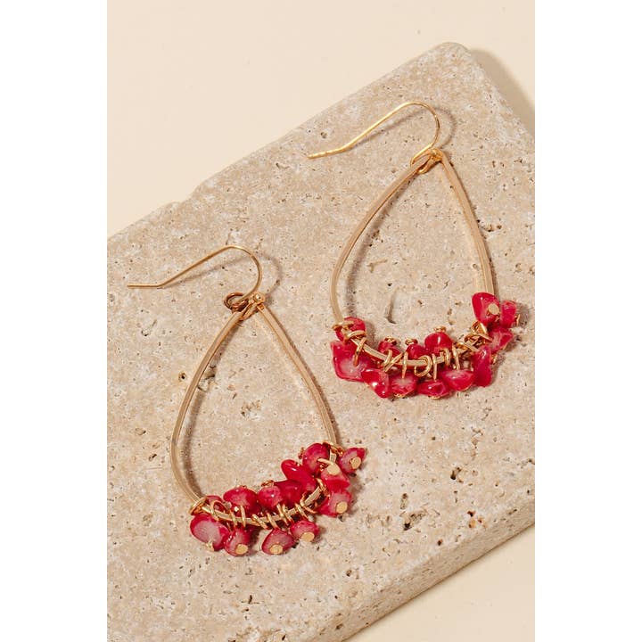 Anarchy Street - Wholesale Dangle Earrings - Pebble Stone Charms Tear Dangle Earrings
