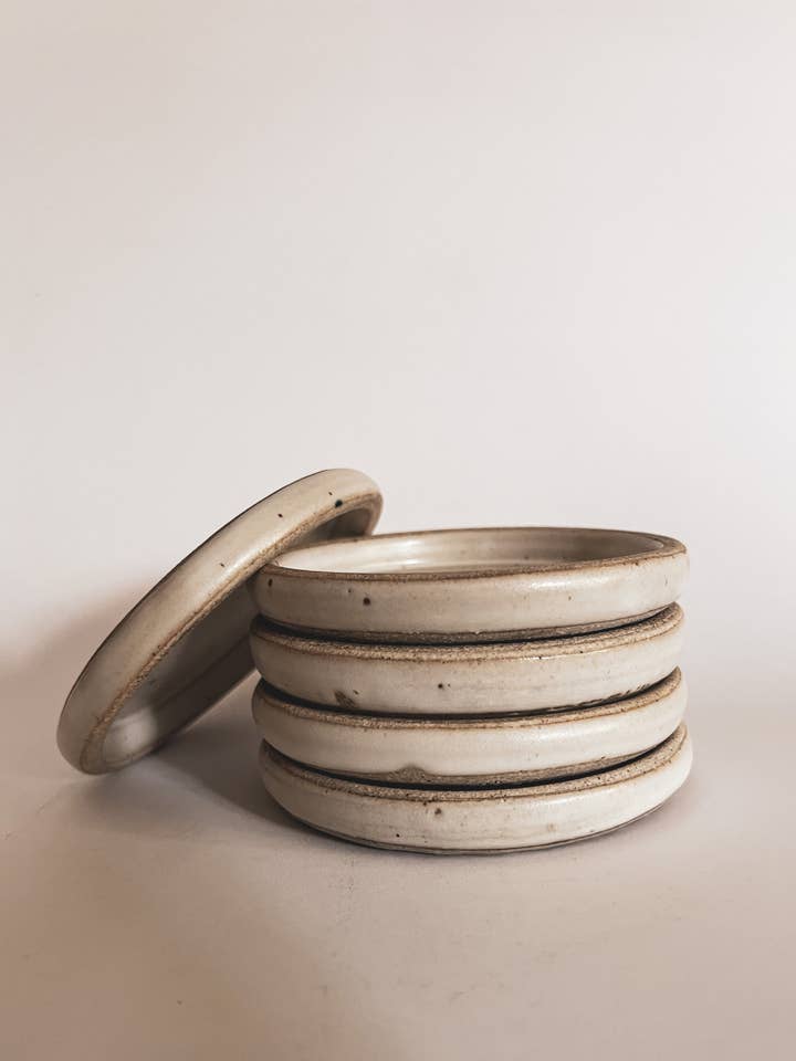 Handmade Speckled Ceramic Coaster Set (4-Piece for wholesale by Goodynuf