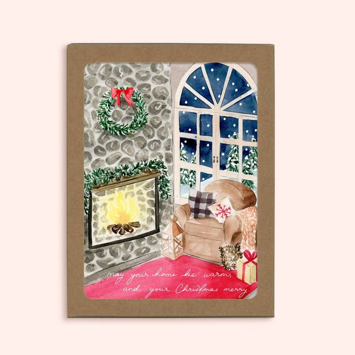 Merry Home Card | Boxed Set of 6 for wholesale by Almeida Illustrations