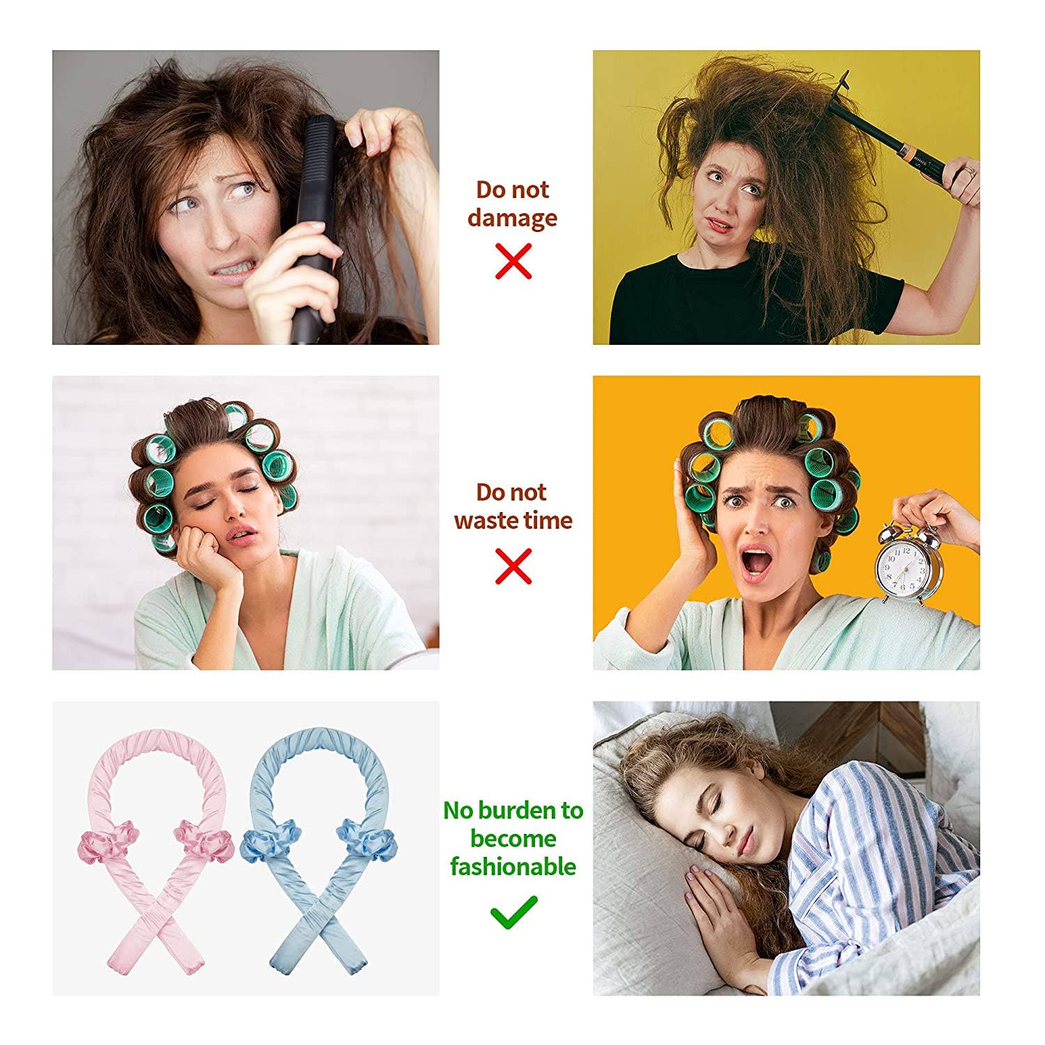 VIGOR - Vente Bigoudis - Boucles à cheveux en satin Heatless de qualité supérieure9