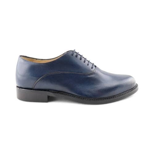 Blue leather oxfords for wholesale by Otisopse